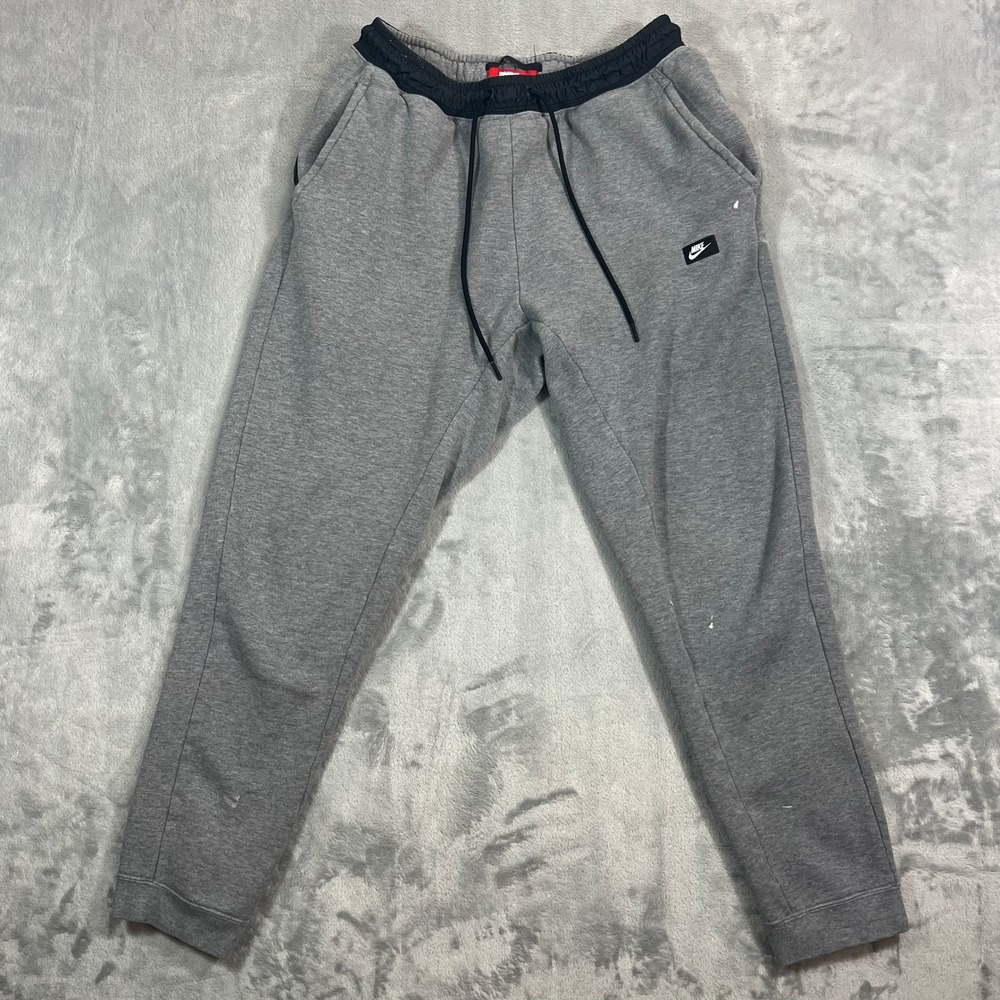 NIKE Sportswear Modern Jogger Pants Mens Medium Grey 835862-091 Fleece Tapered